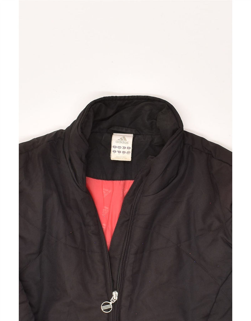 ADIDAS Womens Padded Jacket UK 14 Medium Black Polyester | Vintage Adidas | Thrift | Second-Hand Adidas | Used Clothing | Messina Hembry 