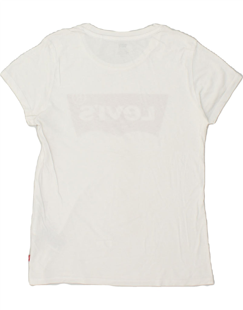 LEVI'S Womens Graphic T-Shirt Top UK 10 Small White Cotton | Vintage Levi's | Thrift | Second-Hand Levi's | Used Clothing | Messina Hembry 