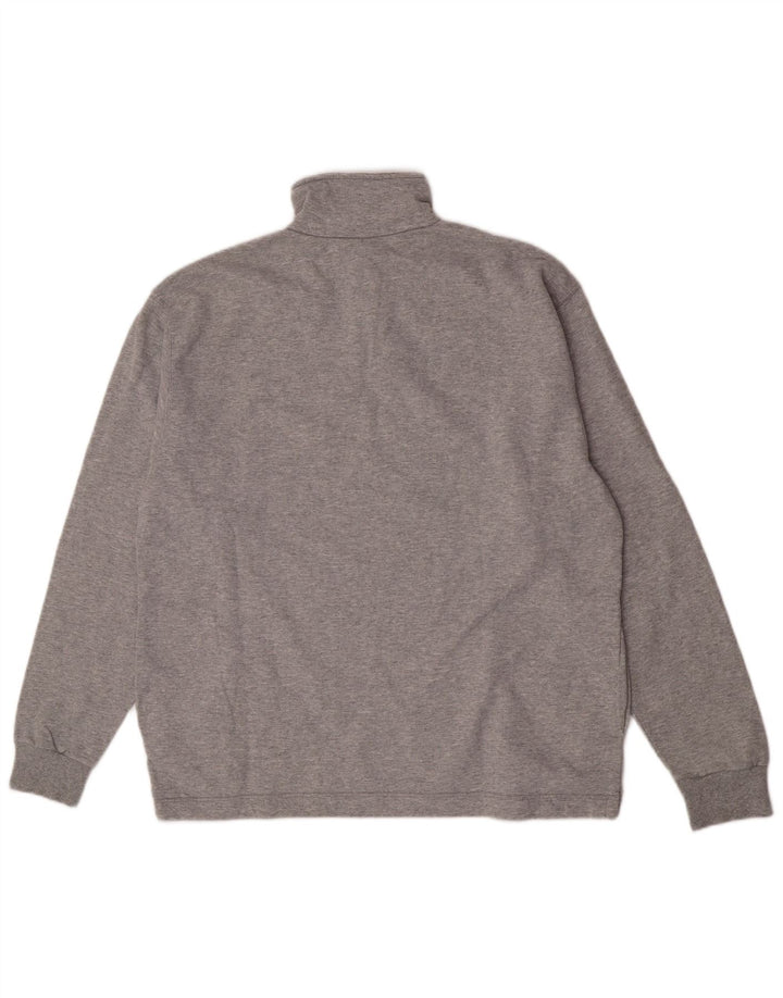 Asics Mens Zip Neck Sweatshirt Jumper Large Grey Cotton