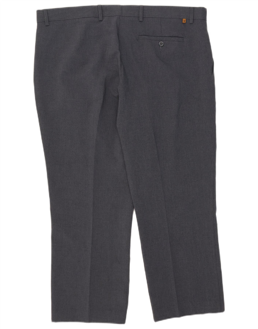 Farah Mens Straight Cropped Trousers W42 L27 Grey Polyester