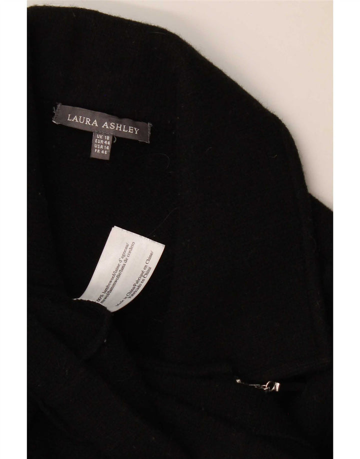 Laura Ashley Womens Full Zip Blazer Jacket UK 18 XL Black Lambswool