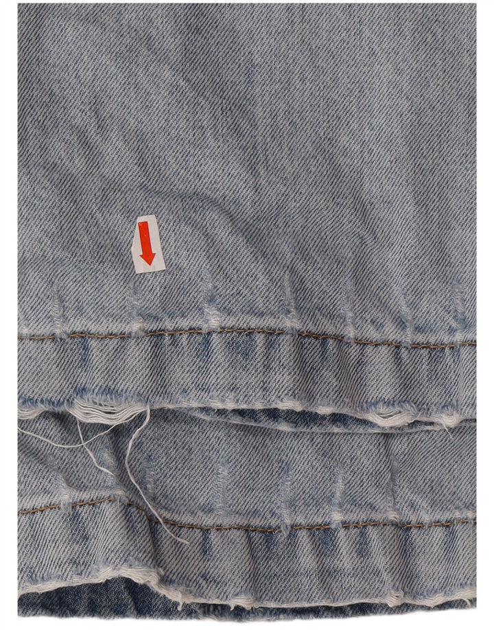 WRANGLER Mens Distressed Wide Leg Jeans W27 L29 Blue Cotton