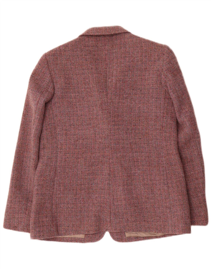 Orvis Womens Harris Tweed Blazer Jacket UK 12 Medium Red Herringbone