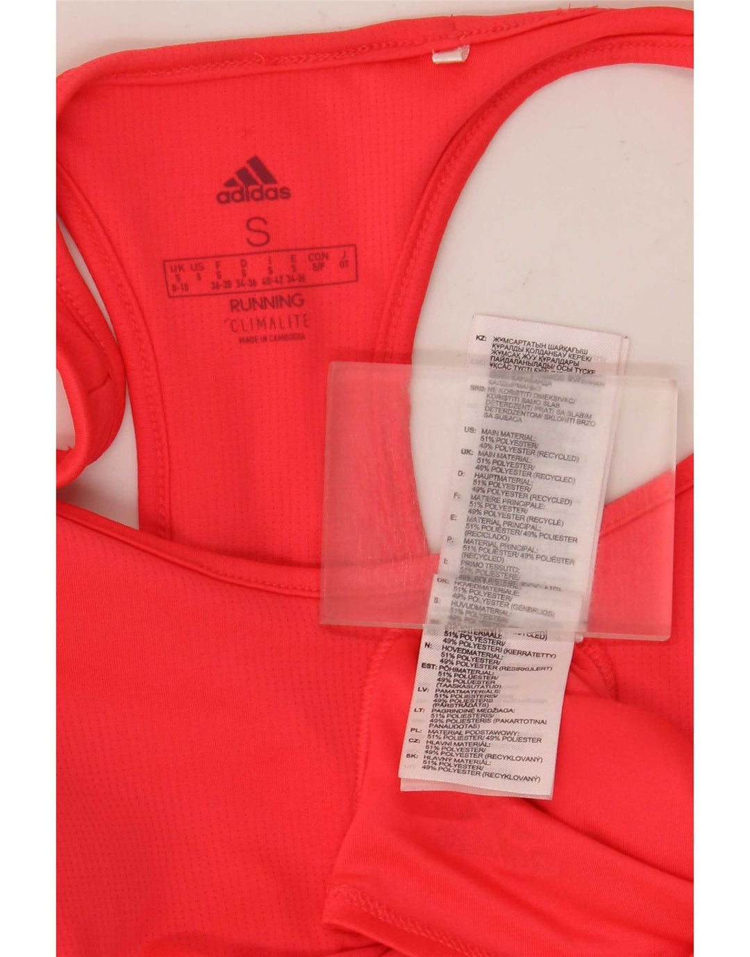 Adidas Womens Climalite Vest Top UK 8/10 Small Red Polyester