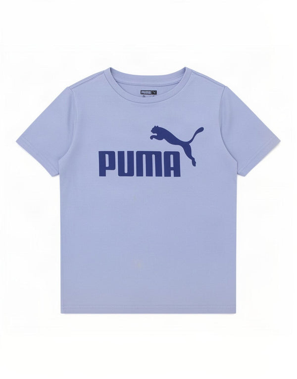 Puma Boys Graphic T-Shirt Top 7-8 Years Small Blue Cotton