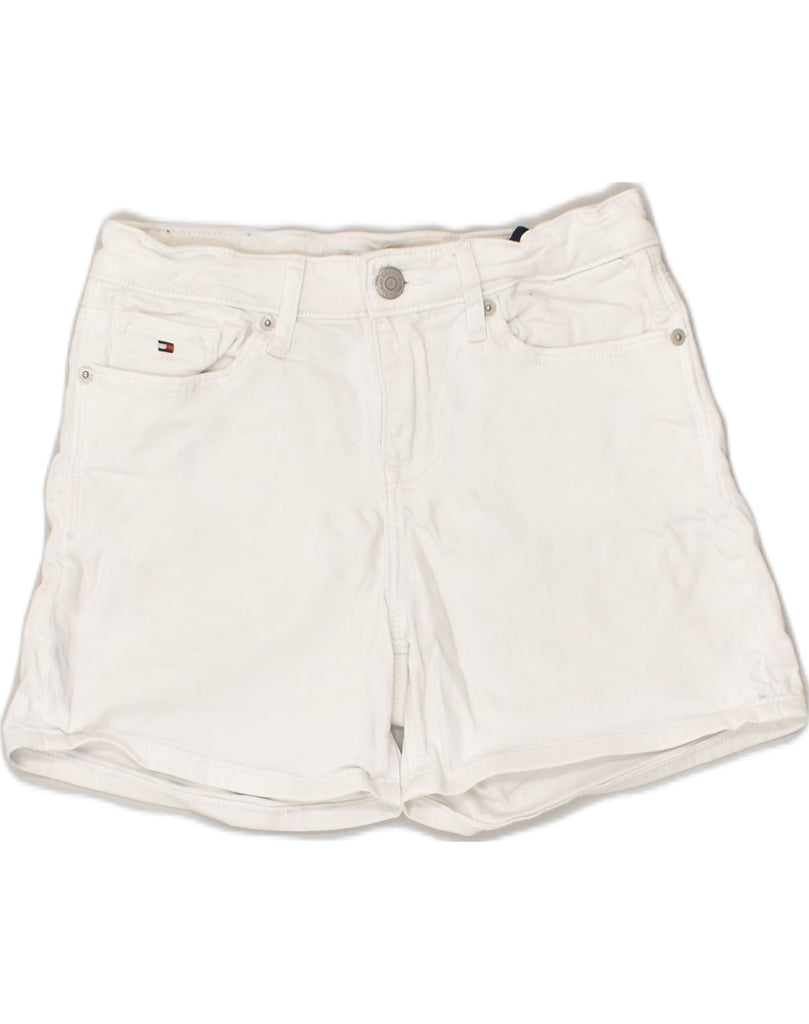 TOMMY HILFIGER Girls Denim Shorts 14-15 Years W28 White Cotton | Vintage Tommy Hilfiger | Thrift | Second-Hand Tommy Hilfiger | Used Clothing | Messina Hembry 