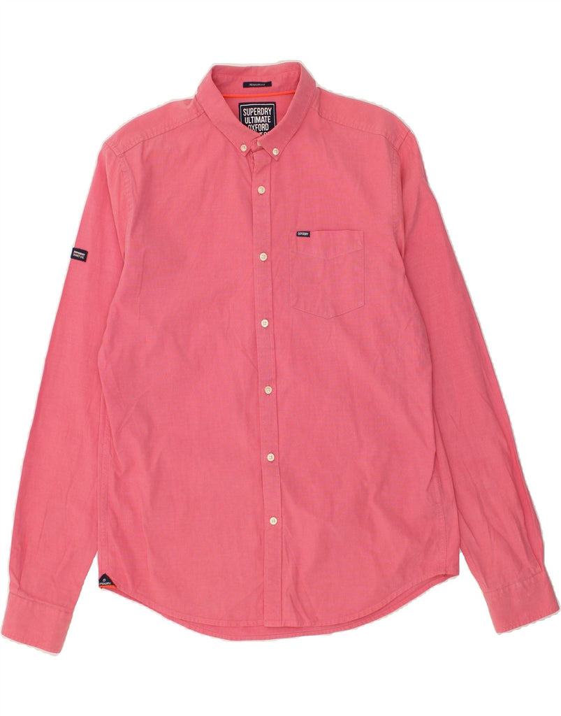 SUPERDRY Mens Regular Fit Shirt Large Pink Cotton | Vintage Superdry | Thrift | Second-Hand Superdry | Used Clothing | Messina Hembry 