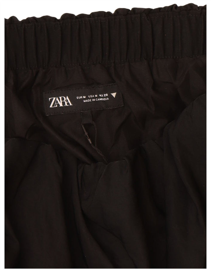 Zara Womens Mini Bubble Skirt UK 14 Medium  Black Polyamide