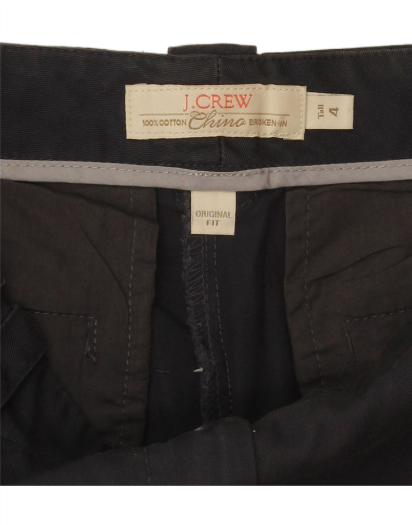 J. CREW Womens Straight Chino Trousers US 4 Small W28 L36 Grey Cotton Vintage J. Crew and Second-Hand J. Crew from Messina Hembry 