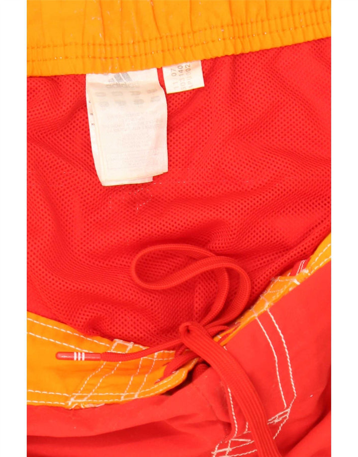 Adidas Mens Graphic Swimming Shorts Medium  Red Colourblock Polyester