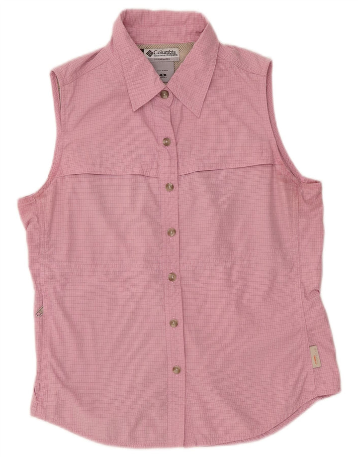 Columbia Womens Sleeveless Shirt UK 10 Small Pink Check Polyester