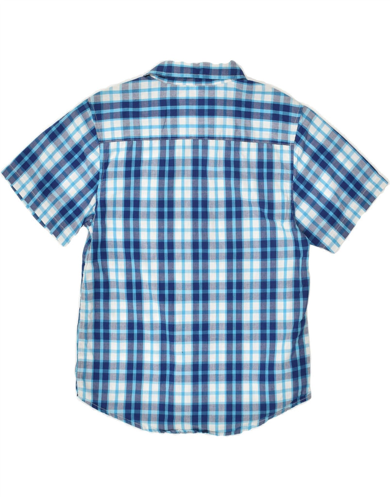 WRANGLER Boys Short Sleeve Shirt 14-15 Years XL  Blue Check Cotton | Vintage Wrangler | Thrift | Second-Hand Wrangler | Used Clothing | Messina Hembry 