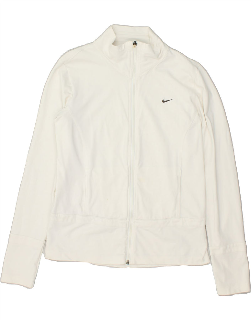 NIKE Womens Tracksuit Top Jacket UK 16/18 Large White | Vintage Nike | Thrift | Second-Hand Nike | Used Clothing | Messina Hembry 