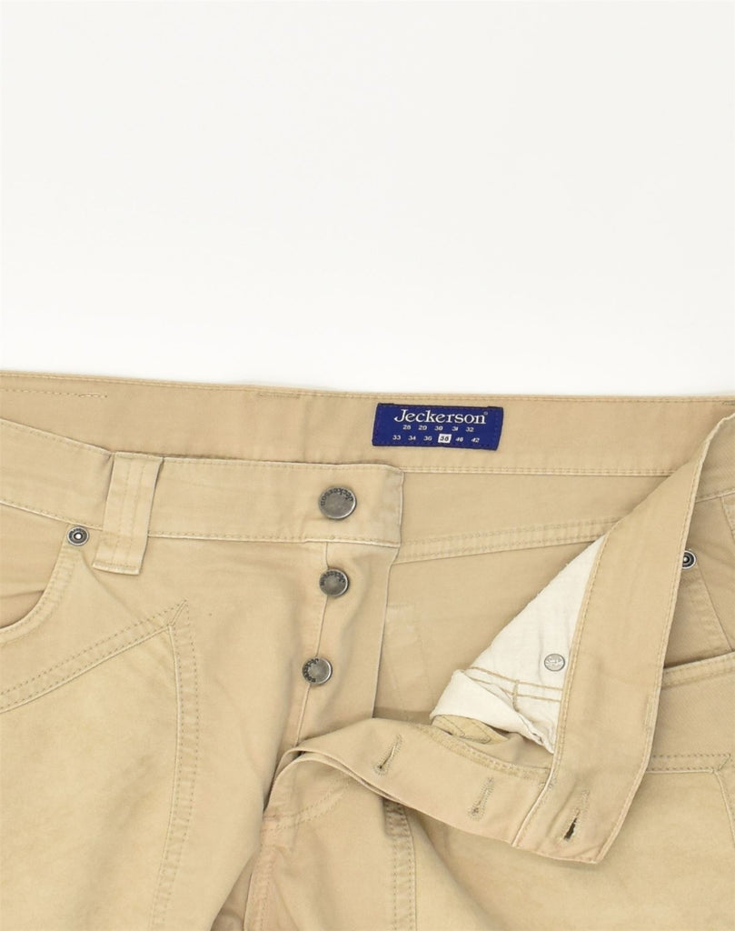 JECKERSON Mens Slim Casual Trousers W38 L28 Beige Cotton | Vintage Jeckerson | Thrift | Second-Hand Jeckerson | Used Clothing | Messina Hembry 