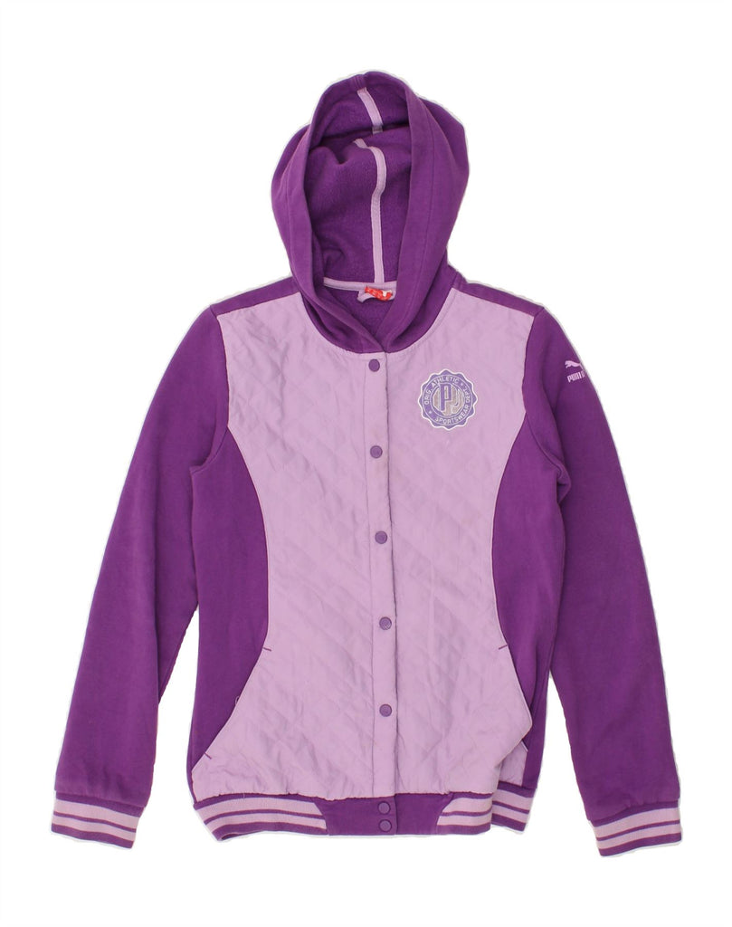 PUMA Girls Hooded Tracksuit Top Jacket 13-14 Years XL Purple Colourblock | Vintage Puma | Thrift | Second-Hand Puma | Used Clothing | Messina Hembry 