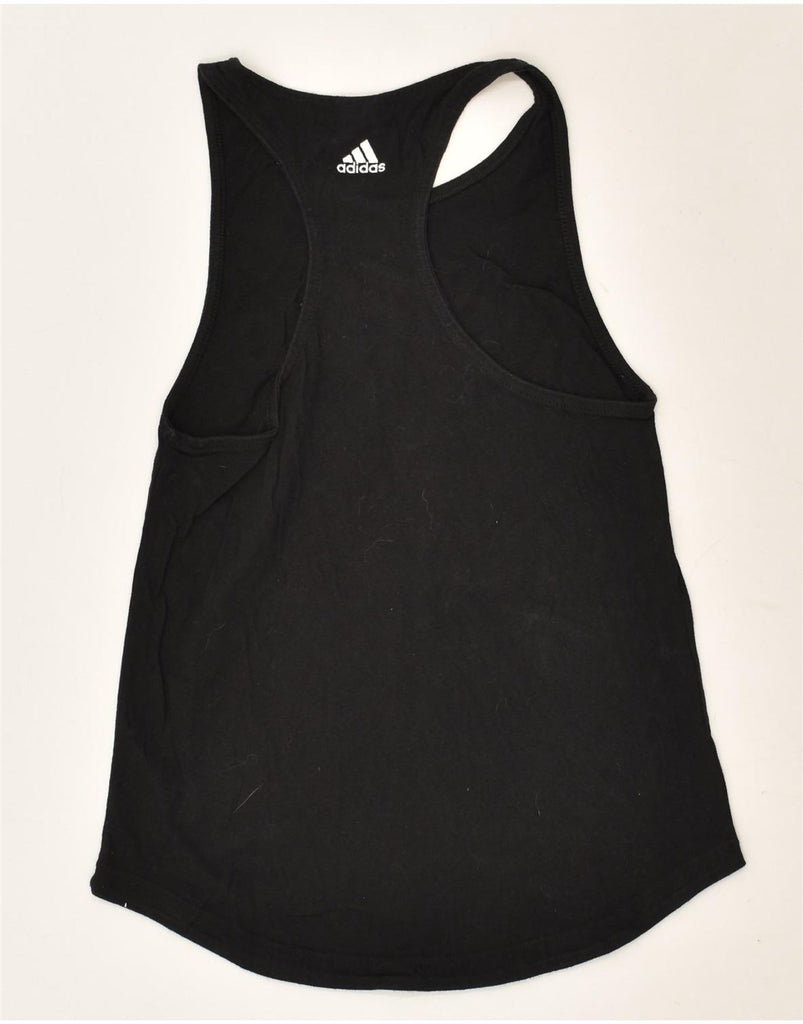 ADIDAS Womens Graphic Vest Top UK 6 XS Black | Vintage Adidas | Thrift | Second-Hand Adidas | Used Clothing | Messina Hembry 