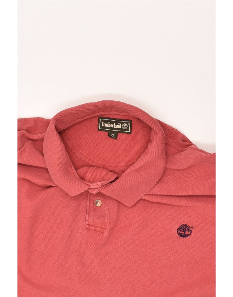 TIMBERLAND Mens Long Sleeve Polo Shirt XL Red Cotton | Vintage Timberland | Thrift | Second-Hand Timberland | Used Clothing | Messina Hembry 