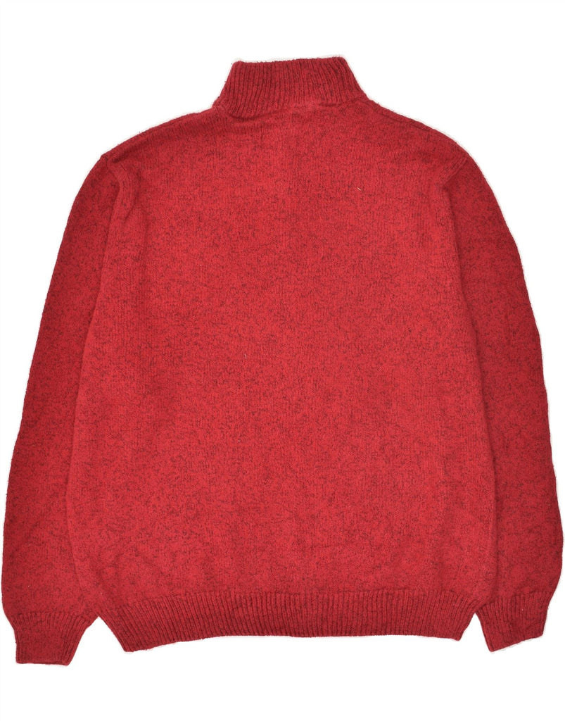 CHAPS Mens Tall Zip Neck Jumper Sweater XL Red Flecked Cotton Vintage Chaps and Second-Hand Chaps from Messina Hembry 