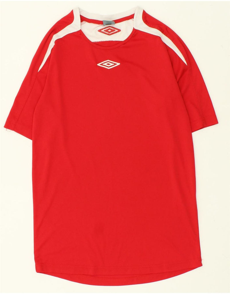 UMBRO Mens Graphic T-Shirt Top Medium Red Colourblock | Vintage Umbro | Thrift | Second-Hand Umbro | Used Clothing | Messina Hembry 