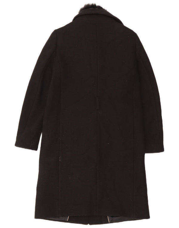 Massimo Dutti Womens Overcoat EU 40 Medium Black