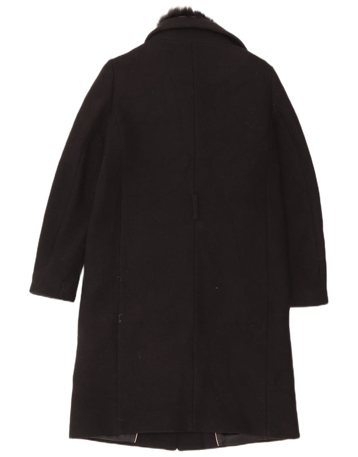 Massimo Dutti Womens Overcoat EU 40 Medium Black