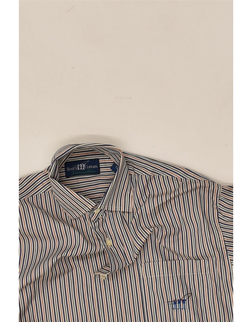 HENRY COTTONS Boys Shirt 11-12 Years Navy Blue Striped Cotton | Vintage Henry Cottons | Thrift | Second-Hand Henry Cottons | Used Clothing | Messina Hembry 