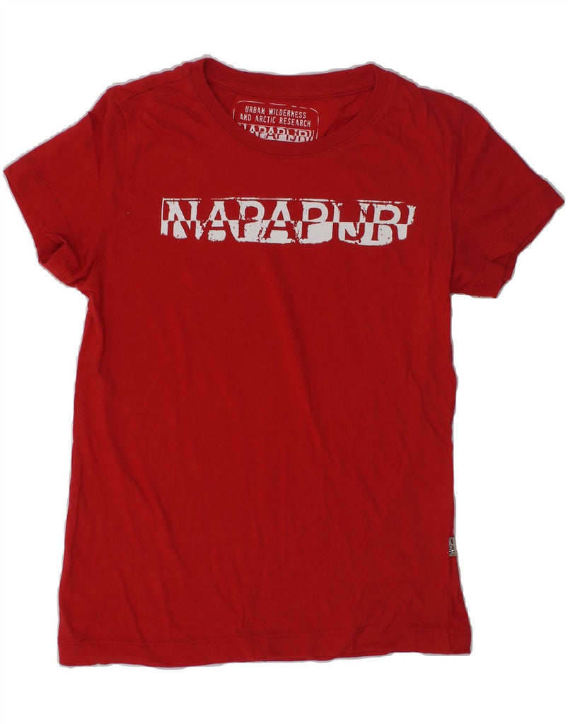 NAPAPIJRI Boys Graphic T-Shirt Top 5-6 Years Red | Vintage Napapijri | Thrift | Second-Hand Napapijri | Used Clothing | Messina Hembry 