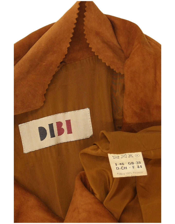 Dibi Womens Suede Jacket IT 46 Large Brown Leather