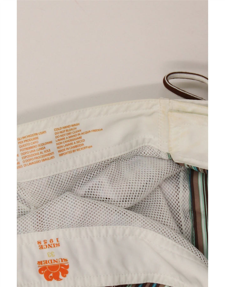 SUNDEK Mens Swimming Shorts Medium  Multicoloured Striped Polyester