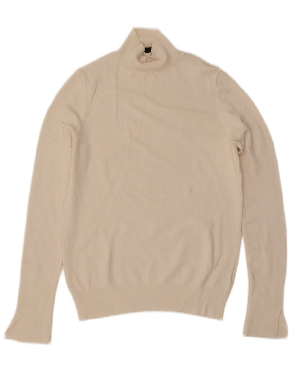 Zara Womens Turtle Neck Jumper Sweater UK 10 Small Off White Viscose