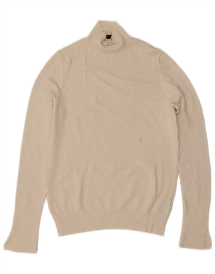 Zara Womens Turtle Neck Jumper Sweater UK 10 Small Off White Viscose
