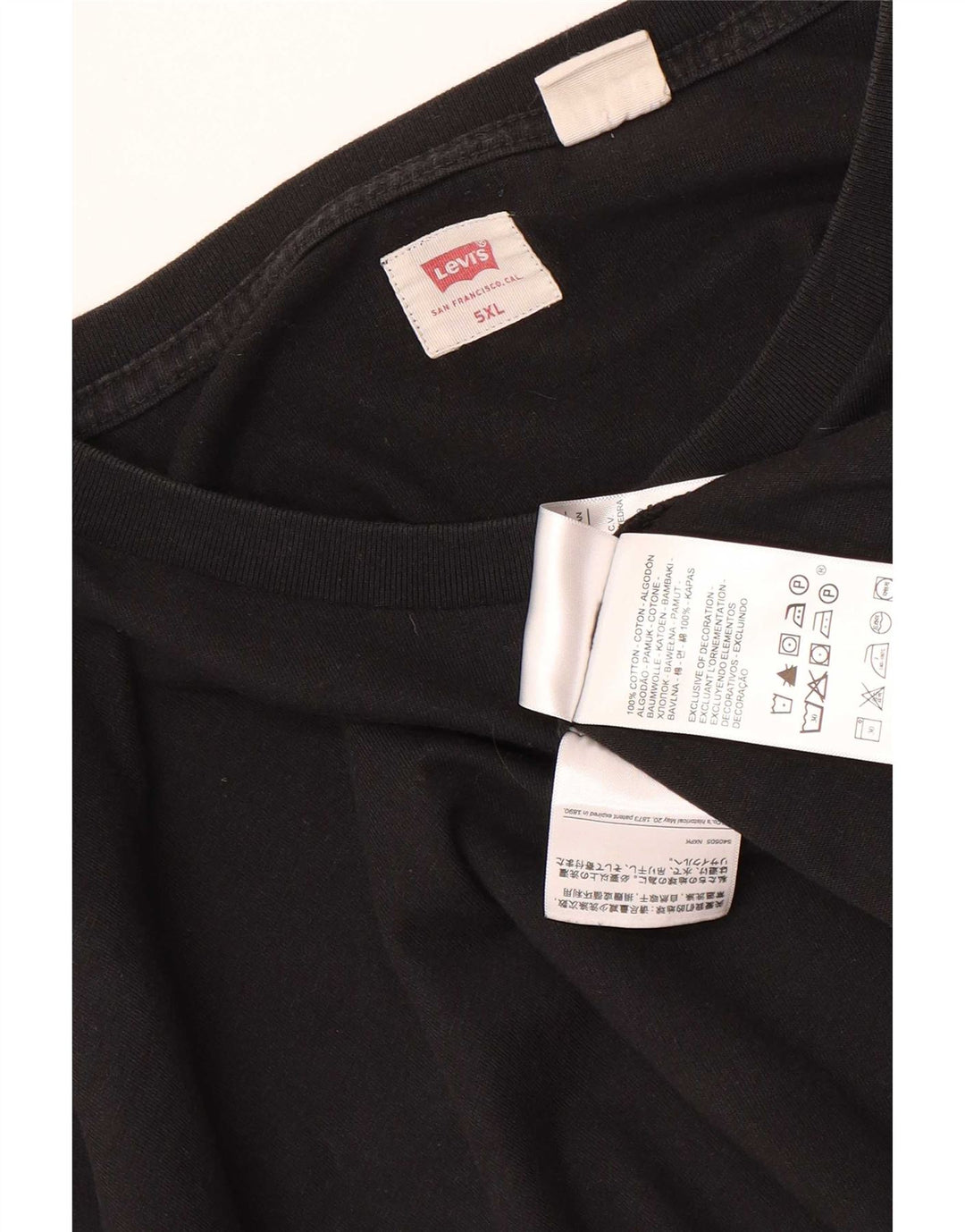 Levi's Mens T-Shirt Top 5XL Black Cotton