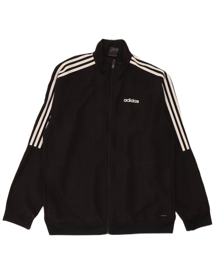 Adidas Mens Climalite Tracksuit Top Jacket Large Black Polyester