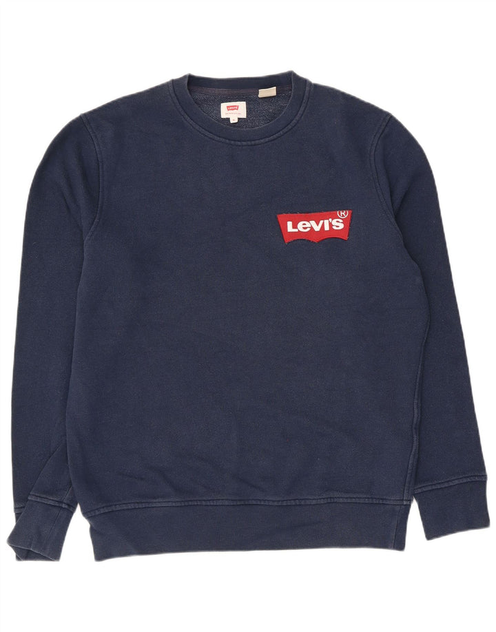 Levi's Mens Graphic Sweatshirt Jumper Medium Navy Blue Cotton