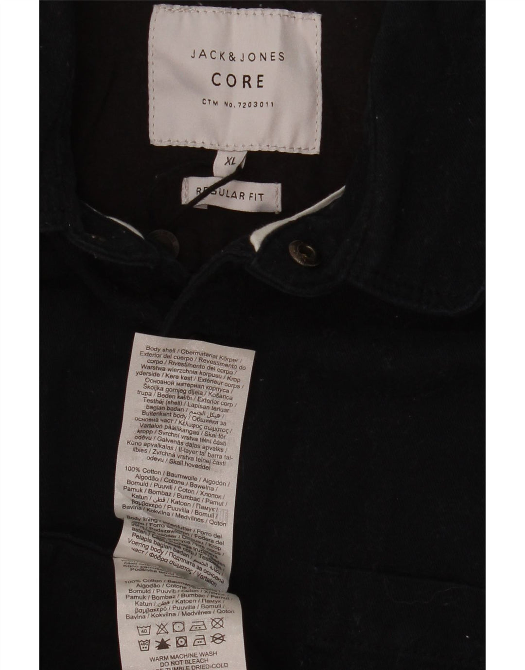 Jack & Jones Mens Regular Fit Bomber Jacket UK 42 XL Navy Blue Cotton