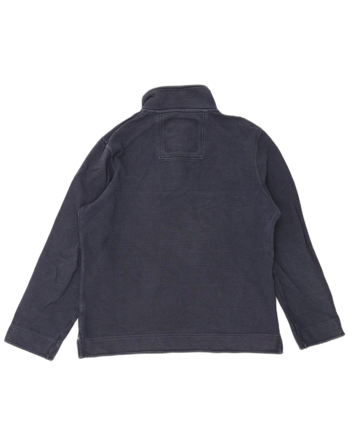 CREW CLOTHING Mens Zip Neck Sweatshirt Jumper Medium Navy Blue Cotton