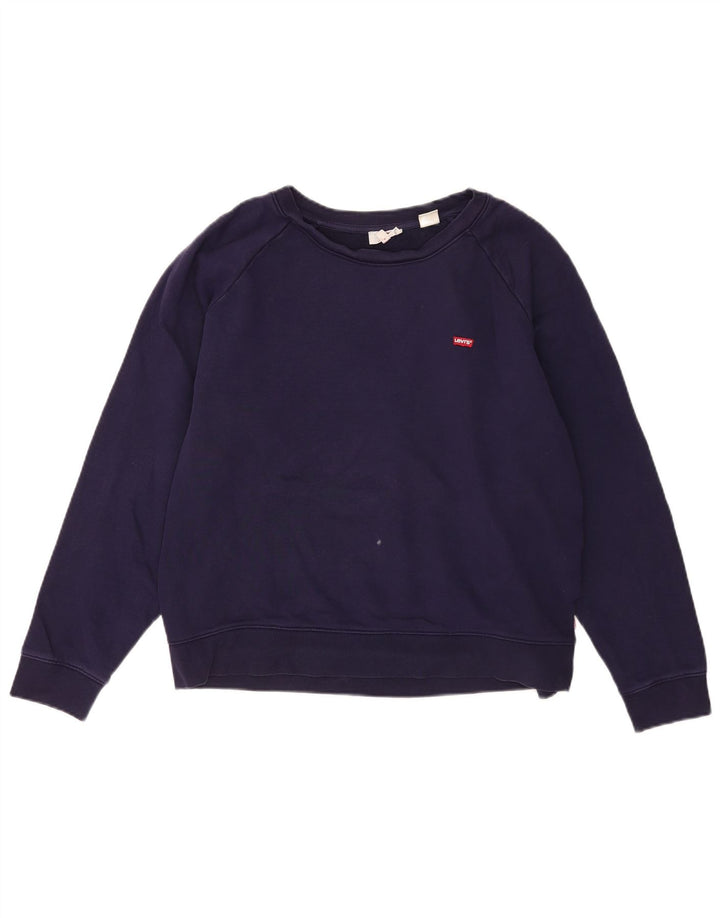 Levi's Mens Sweatshirt Jumper Large Navy Blue Cotton
