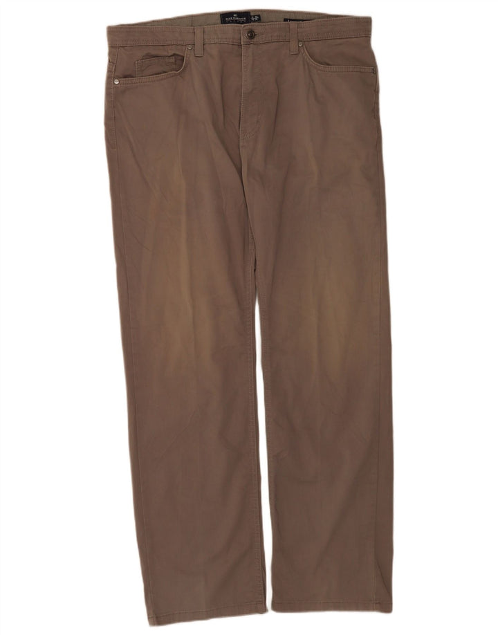 Marks & Spencer Mens Blue Harbour Straight Casual Trousers W36 L31 Grey