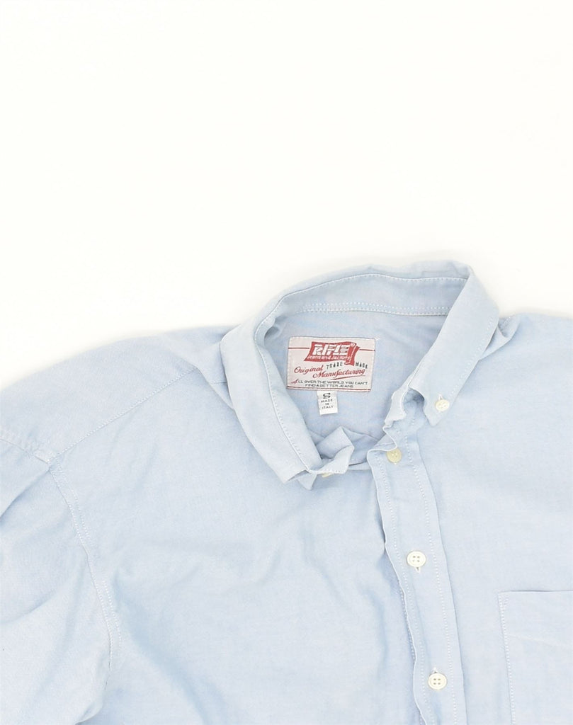 RIFLE Mens Loose Fit Shirt Small Blue Cotton | Vintage Rifle | Thrift | Second-Hand Rifle | Used Clothing | Messina Hembry 