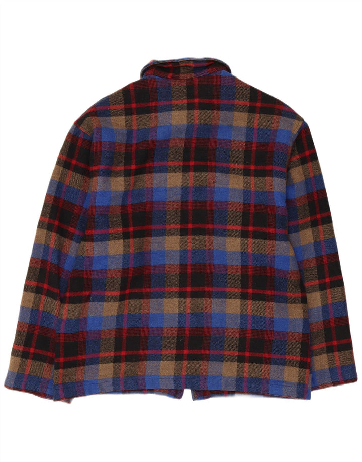 Vintage Mens Bomber Jacket UK 40 Large Multicoloured Plaid Retro