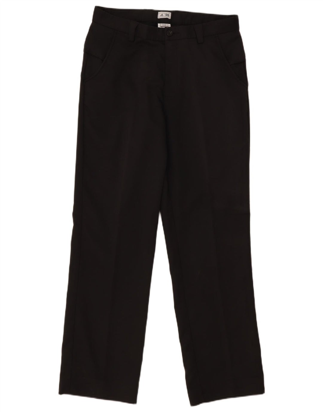 Adidas Mens Straight Casual Trousers W32 L32 Black Polyester