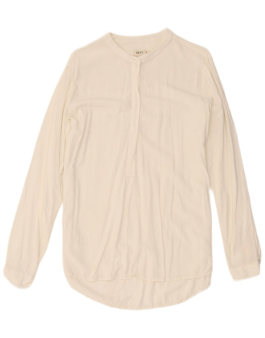 Dack's Womens Longline Pullover Shirt UK 16 Large Off White Rayon