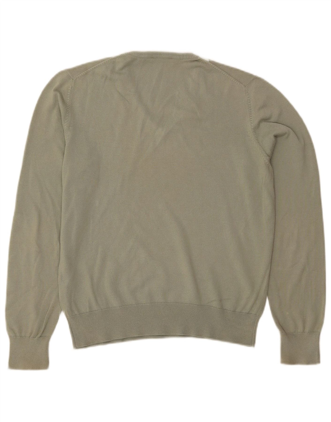 PRINGLE Womens V-Neck Jumper Sweater UK 14 Medium Khaki Argyle/Diamond