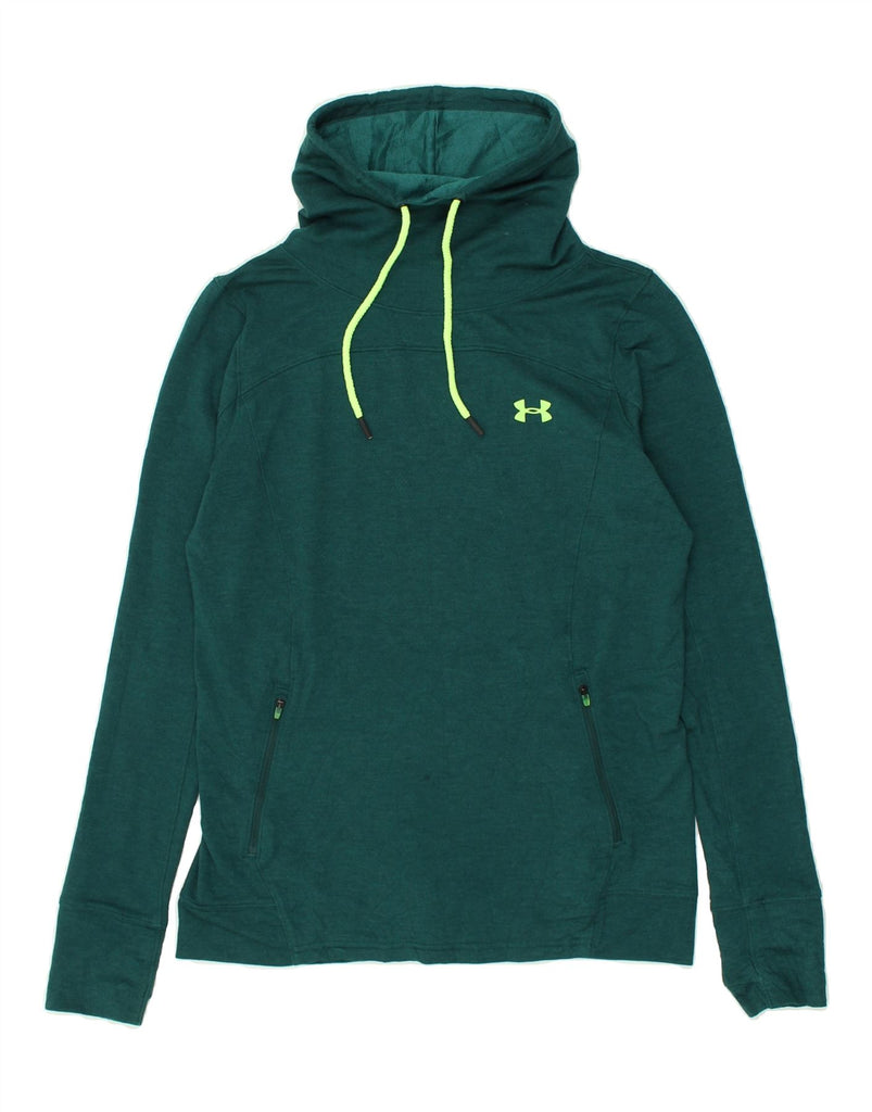 UNDER ARMOUR Womens Roll Neck Sweatshirt Jumper UK 14 Medium Green | Vintage Under Armour | Thrift | Second-Hand Under Armour | Used Clothing | Messina Hembry 