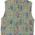 Trissi Womens Gilet IT 40 Medium Green Patchwork Cotton