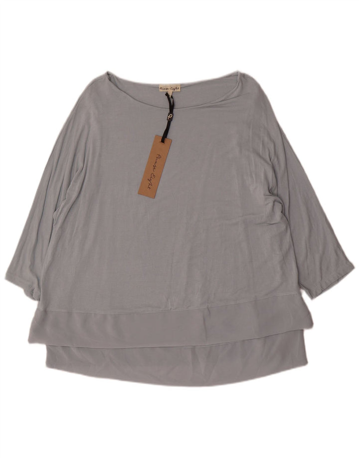 Phase Eight Womens 3/4 Sleeve Blouse Top UK 16 Large Blue Viscose