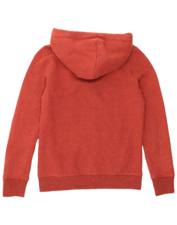 Superdry Womens Zip Hoodie Sweater UK 10 Small Brown Cotton