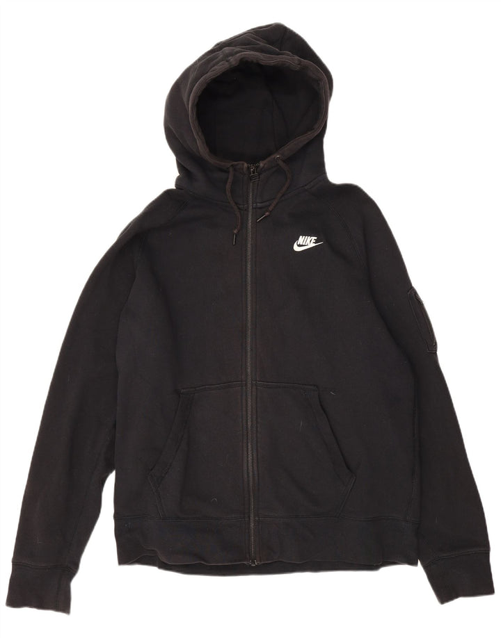 Nike Mens Zip Hoodie Sweater Large Black Cotton