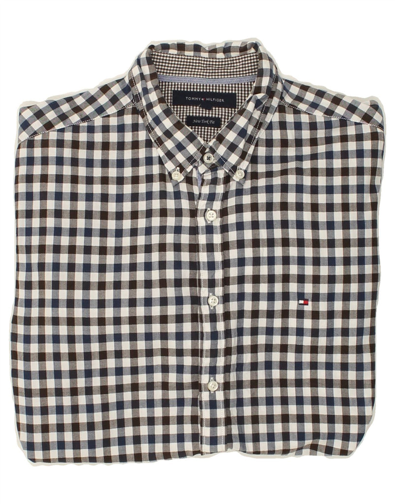 TOMMY HILFIGER Mens Shirt Large Multicoloured Check | Vintage Tommy Hilfiger | Thrift | Second-Hand Tommy Hilfiger | Used Clothing | Messina Hembry 