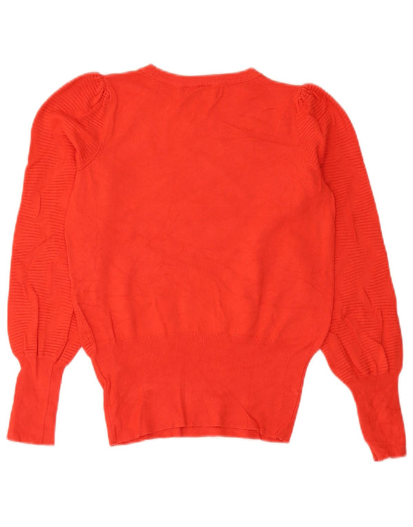 Marks & Spencer Womens Crew Neck Jumper Sweater UK 6 XS Red Viscose